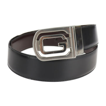 GUCCI belt 232835 479610 notation size 85 leather black brown silver metal fittings G buckle reversible