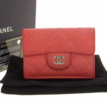 CHANEL matelasse small flap caviar skin pink with seal 25 series here mark