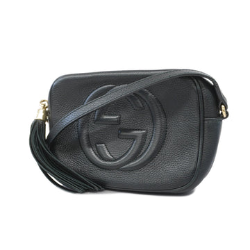 Gucci Soho Shoulder Bag 308364 Women's Leather Shoulder Bag Black