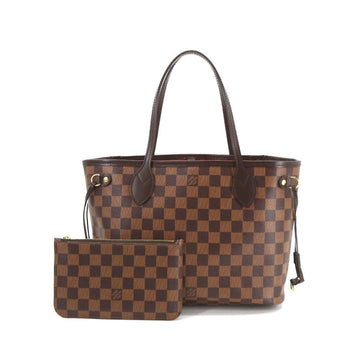 LOUIS VUITTON Damier Neverfull PM Tote Bag Brown N41359 Gold Hardware Monogram