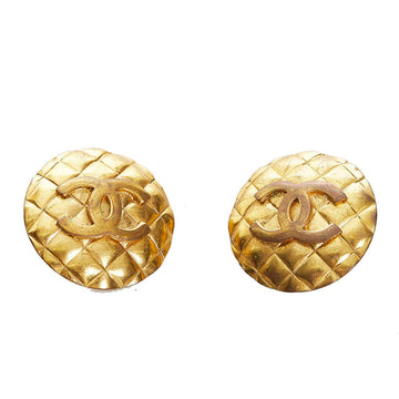 Chanel coco mark earrings gold plating ladies