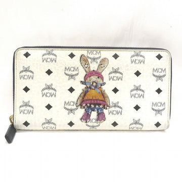 MCM Logogram Rabbit Round Zipper Wallet Long Women's