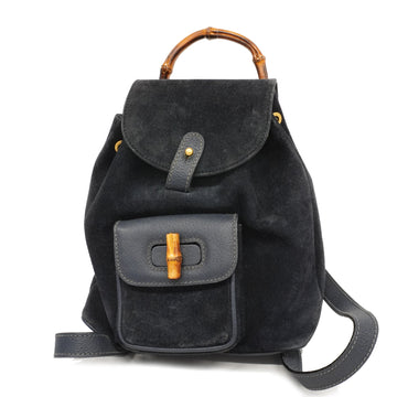 GUCCIAuth  Bamboo Rucksack 003 2852 0030 0 Women's Suede Backpack Navy