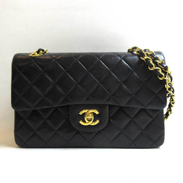 CHANEL matelasse 23 double flap chain shoulder No. 1 lambskin black vintage