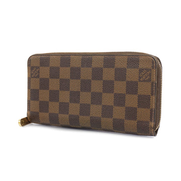 LOUIS VUITTONAuth  Damier Zippy Wallet N60015 Men,Women,Unisex Long Wallet