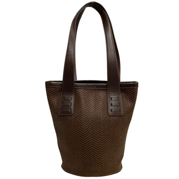 LOEWE Anagram Logo Braided Leather Genuine Mini Tote Bag Handbag Shoulder Brown