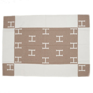 HERMES Avalon Blanket Wool Cashmere Brown