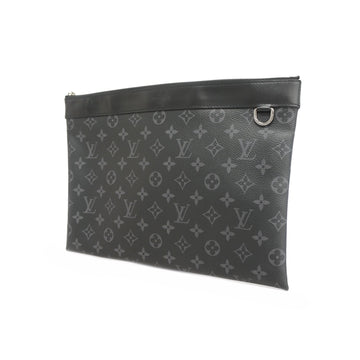 Louis Vuitton Monogram Eclipse Pochette Discovery M62291 Men's Clutch Bag