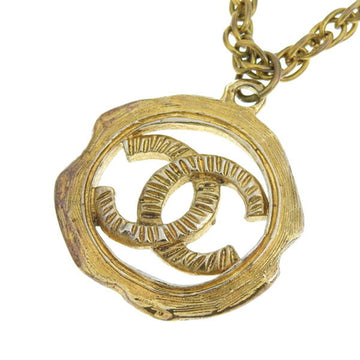 CHANEL Coco Mark Chain Necklace Gold Women's