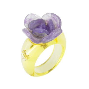 CHANEL Ring Camellia Plastic Purple 01P Ladies