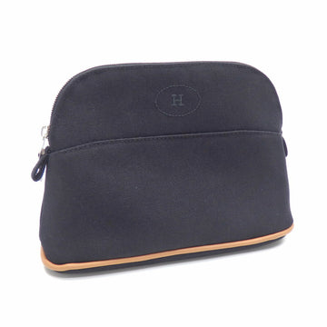 HERMES Bolide Pouch 20 Ladies Black Canvas