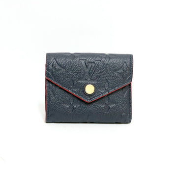 Louis Vuitton Tri-Fold Wallet Monogram Amplant LV Initial A.K Included Portofeuil Victorine M64577 Navy Marine Rouge Red Women's Men's Leather