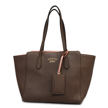 GUCCIAuth  Swing 354408 Women's Leather Tote Bag Grayish