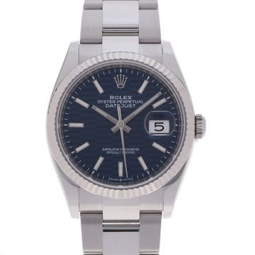 ROLEX Datejust 126234 Men's SS WG Watch Automatic Winding Bright Blue Dial