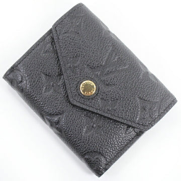 LOUIS VUITTON Trifold Wallet Women's Portefeuille Zoë Monogram Empreinte Leather Black  Small T4193