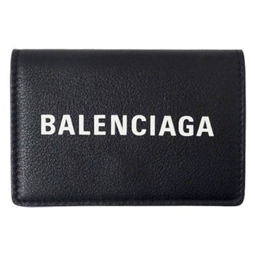 Balenciaga Wallet Men's Women's Trifold Everyday Leather 505055 Black Mini