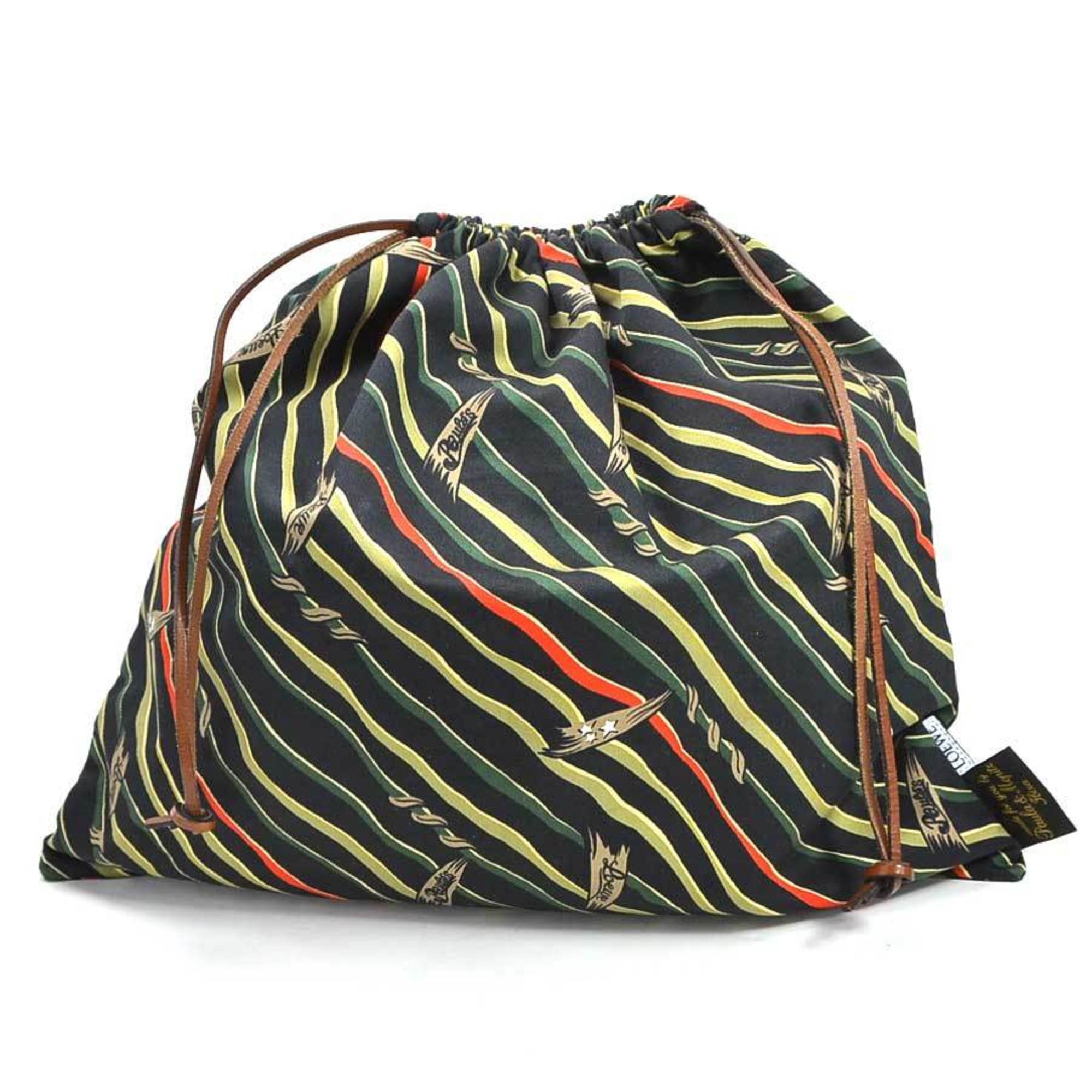 Loewe Drawstring Bag Pouch DRAWSTRING POUCH L STRIPES Black x Multicol