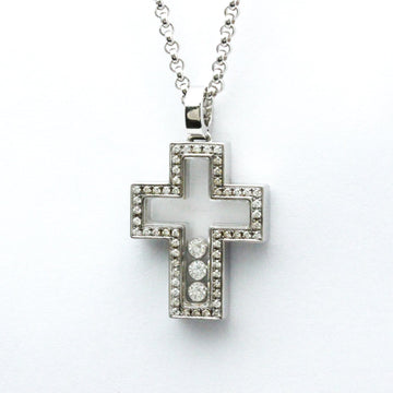 CHOPARD Happy Diamonds Cross Necklace 79/4055 White Gold [18K] Diamond Women,Men Fashion Pendant Necklace [Silver]