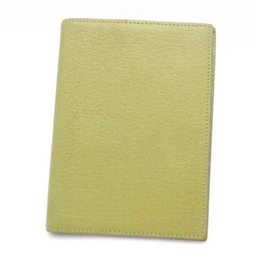 HERMES Notebook Cover Leather Yellow Green Agenda Unisex