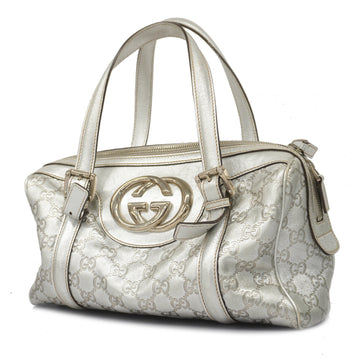 GUCCIAuth ssima Tote Bag 170009 Women's Leather Handbag,Tote Bag Silver