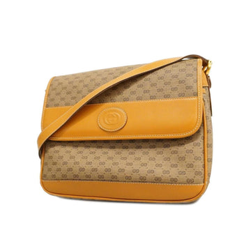 GUCCI Shoulder Bag Micro GG 001 116 0925 Leather Light Brown Ladies