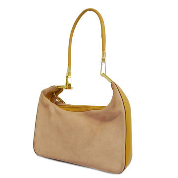 GUCCIAuth  Shoulder Bag 001 3812 Women's Suede Brown,Light Pink