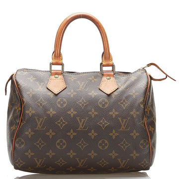 Louis Vuitton Monogram Speedy 25 Handbag M41528 Brown PVC Leather Ladies LOUIS VUITTON