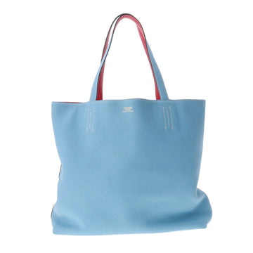 HERMES Double Sense 45 Reversible Blue Knoll/Rouge de Cool D Engraved [around 2019] Ladies Taurillon Clemence Tote Bag