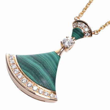 BVLGARI K18PG Malachite Diamond Diva Dream Necklace Ladies