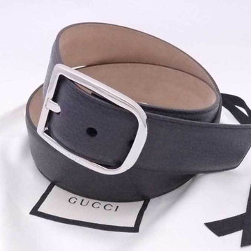 GUCCI Belt Leather/Metal Navy x Silver Men's 449716