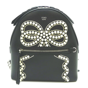 Fendi Visor Way Bag Pack Women's Backpack Daypack 8BZ038 AIF9 FOGYN Leather Black