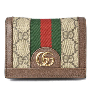 GUCCI Outlet Wallet Bifold  Folding Beige Brown 523155 96IWG 8745 Ophidia GG Supreme