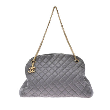 Chanel matelasse chain gray tone ladies calf shoulder bag