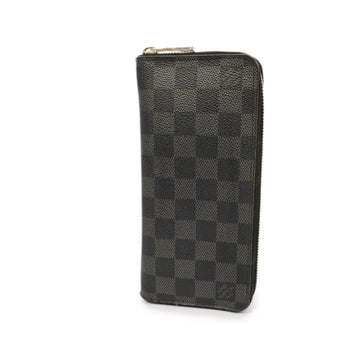 LOUIS VUITTONAuth  Damier Graphite Zippy Wallet Vertical N63095 Men's Long Walle