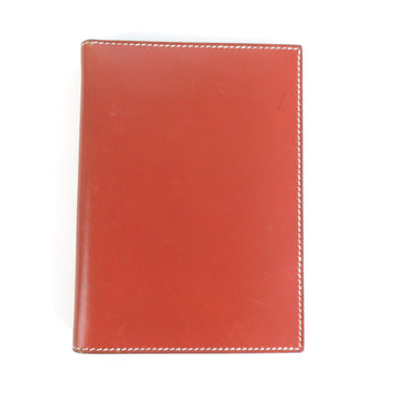 HERMES notebook cover leather brown unisex