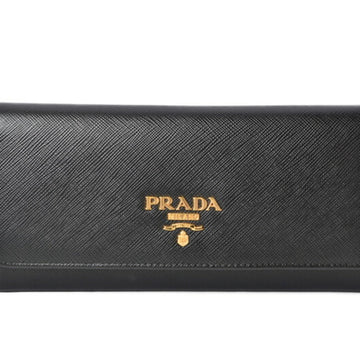 PRADA outlet wallet  long with pass case 1MH132 SAFFIANO NERO black