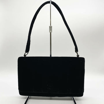 PRADA handbag shoulder bag black velvet one ladies