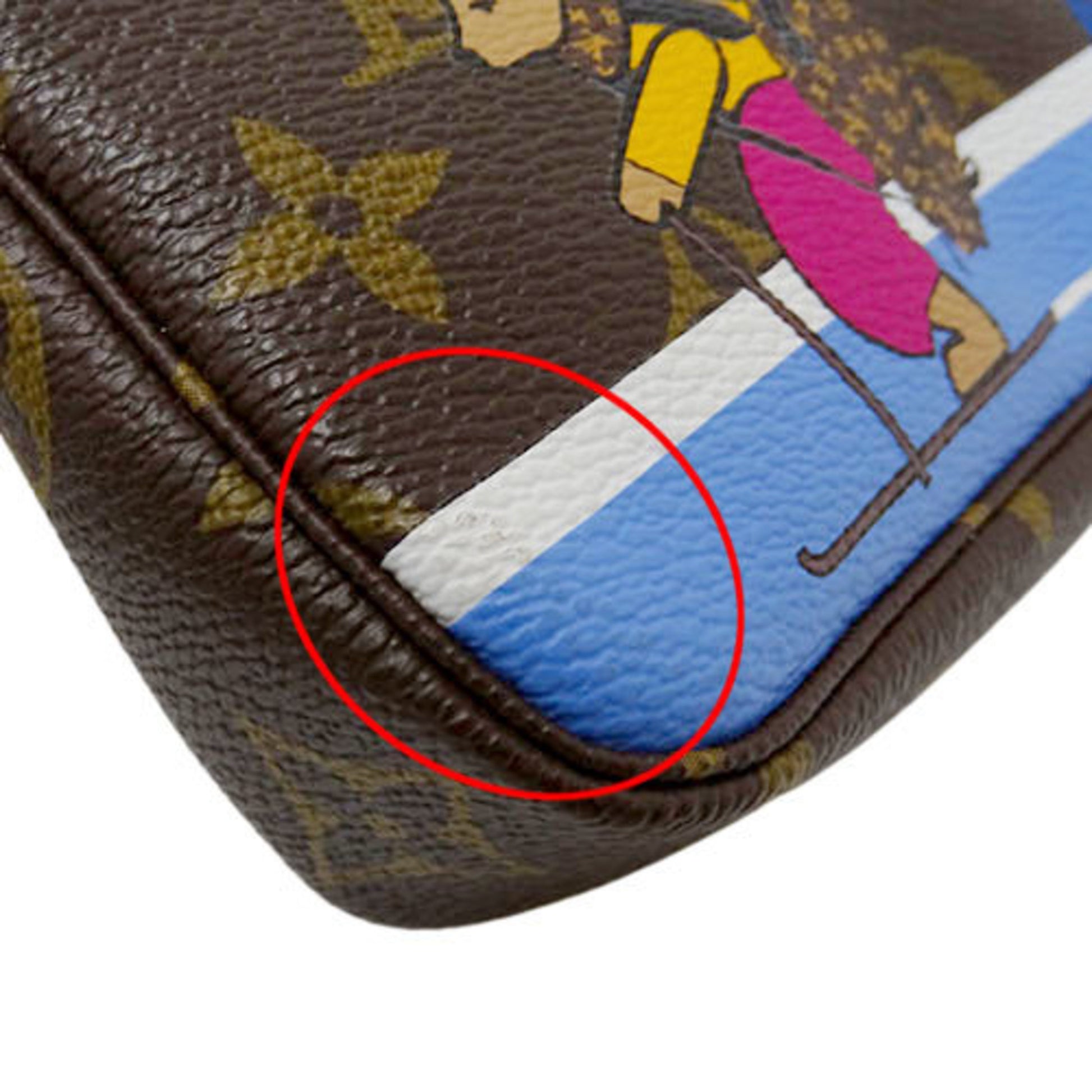 Authenticated Used Louis Vuitton LOUIS VUITTON Pouch Monogram Women's Hand  Handbag Pochette Accessoire Ski Bear M67769 Holiday Collection Brown 