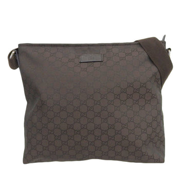 Gucci bag men's shoulder GG nylon leather brown tea 339569