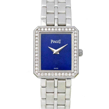 Piaget Protocol 5355 M601D Diamond Bezel Women's Watch Lapis Lazuli Dial K18WG White Gold Quartz