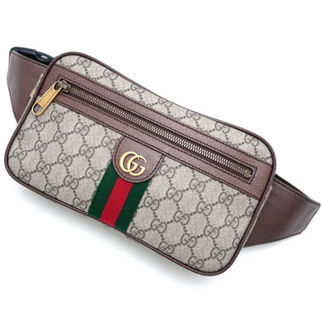 GUCCI GG Belt Bag 574796 Body Ophidia Soft Supreme Canvas x Leather Beige Brown 350825