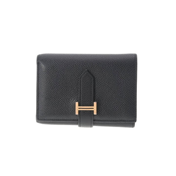 HERMES Bearn Combinet Black Y Engraved [around 2020] Women's Vo Epson Trifold Wallet