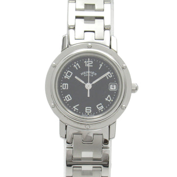 HERMES Clipper Wrist Watch Watch Wrist Watch CL4.210 Quartz Black Stainless Steel