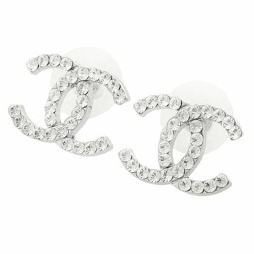 CHANEL Cocomark rhinestone earrings with plate 02P