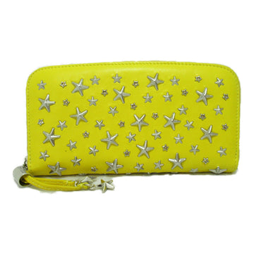 JIMMY CHOO Round long wallet Yellow leather