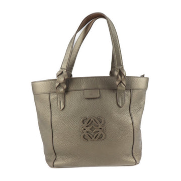 Loewe Fusta Anagram Handbag Leather Metallic Gold Tote Bag