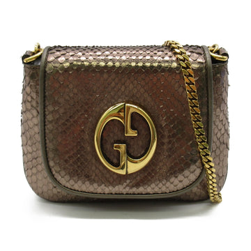 GUCCI Shoulder Bag Gold leather Embossing 251821