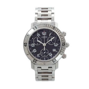 Hermes clipper diver chronograph CL2 910 vintage men's watch date black dial quartz Clipper