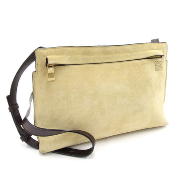 Loewe Shoulder Bag Anagram Yellow Beige Suede Ladies