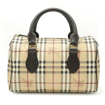 Burberry handbag PVC leather brown tea beige red